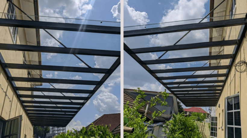 Glass Awning Installation at KL & Selangor Area - YY Steel Resources.