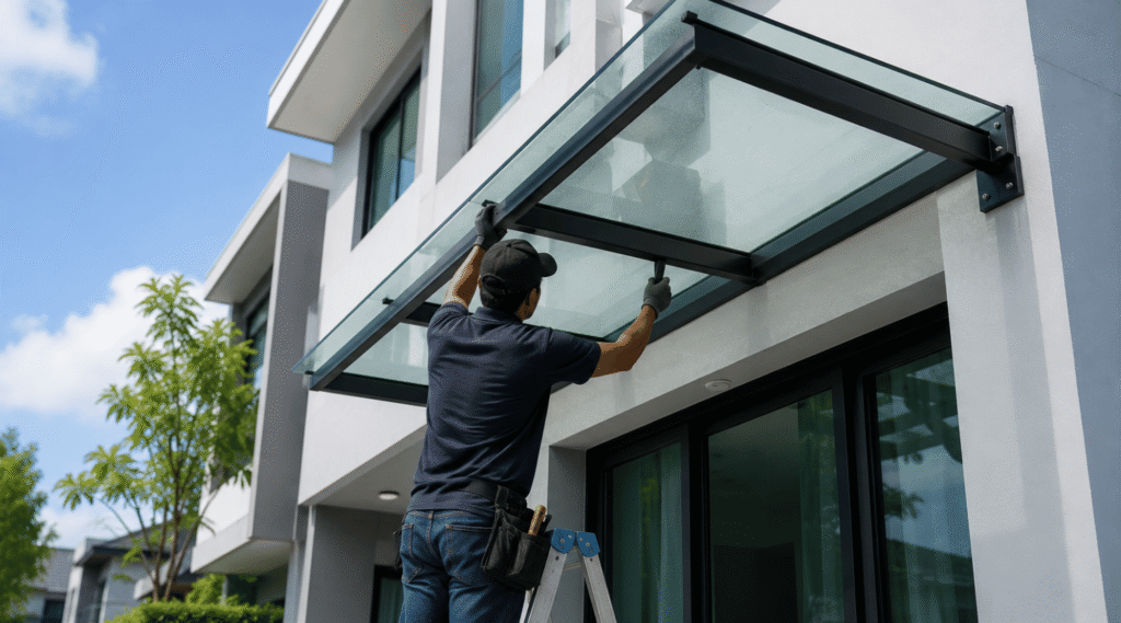 Modern Outdoor Awning with Affordable Prices and Expert Installation at YY Steel