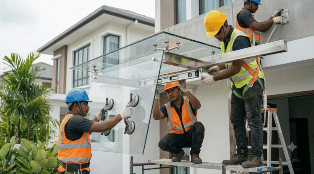Glass Awning Price Malaysia - Price Guide and Installation in Malaysia at Y&Y Steel Resources